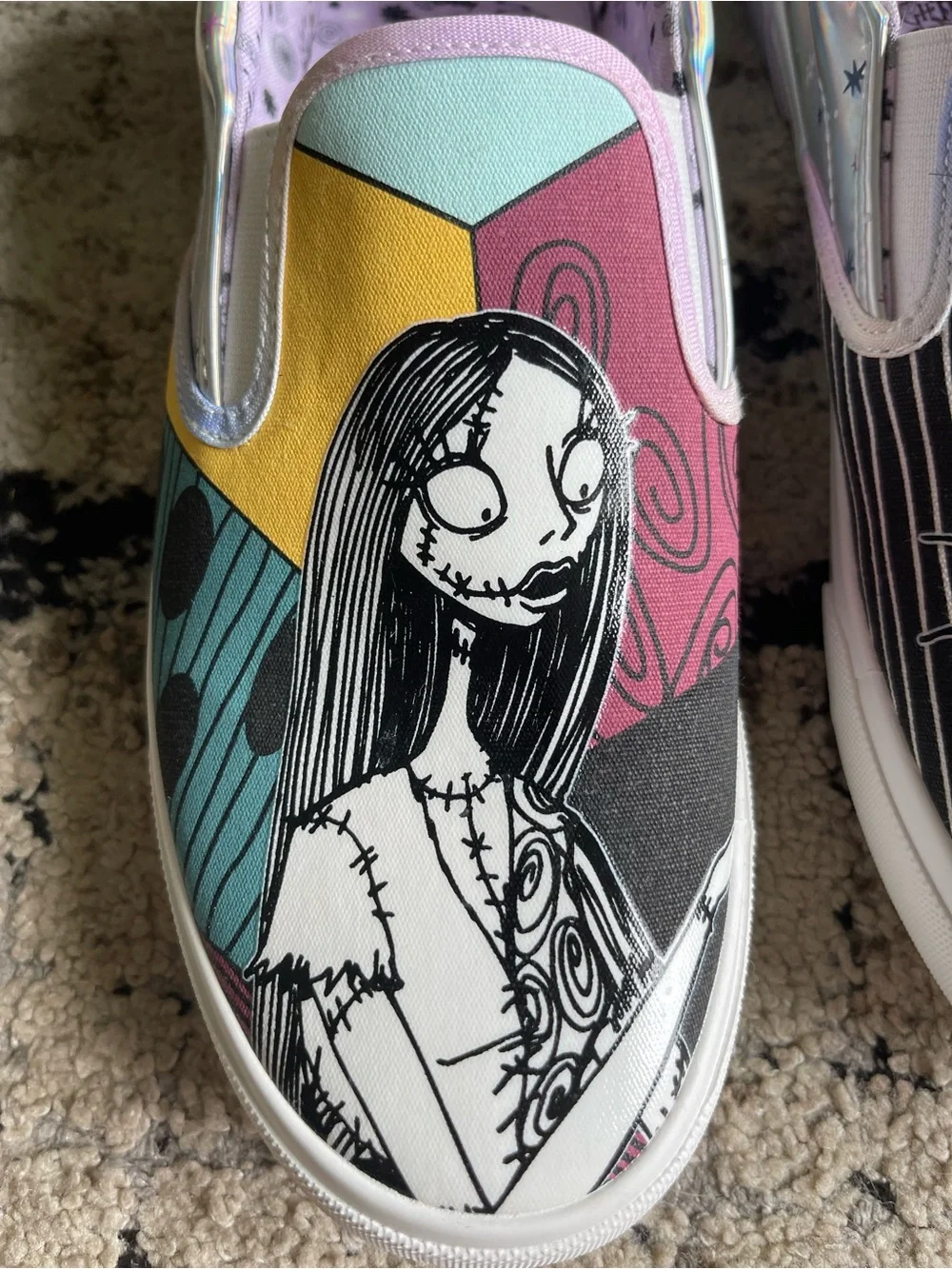 The Nightmare Before Christmas Sally and Jack Skellington Slip On Shoes